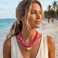 thumbnail image 2 of Leaf Resin Chunky Beaded Necklace for Women, Simple Modern Style Necklace Jewelry Accessory, 2 of 6