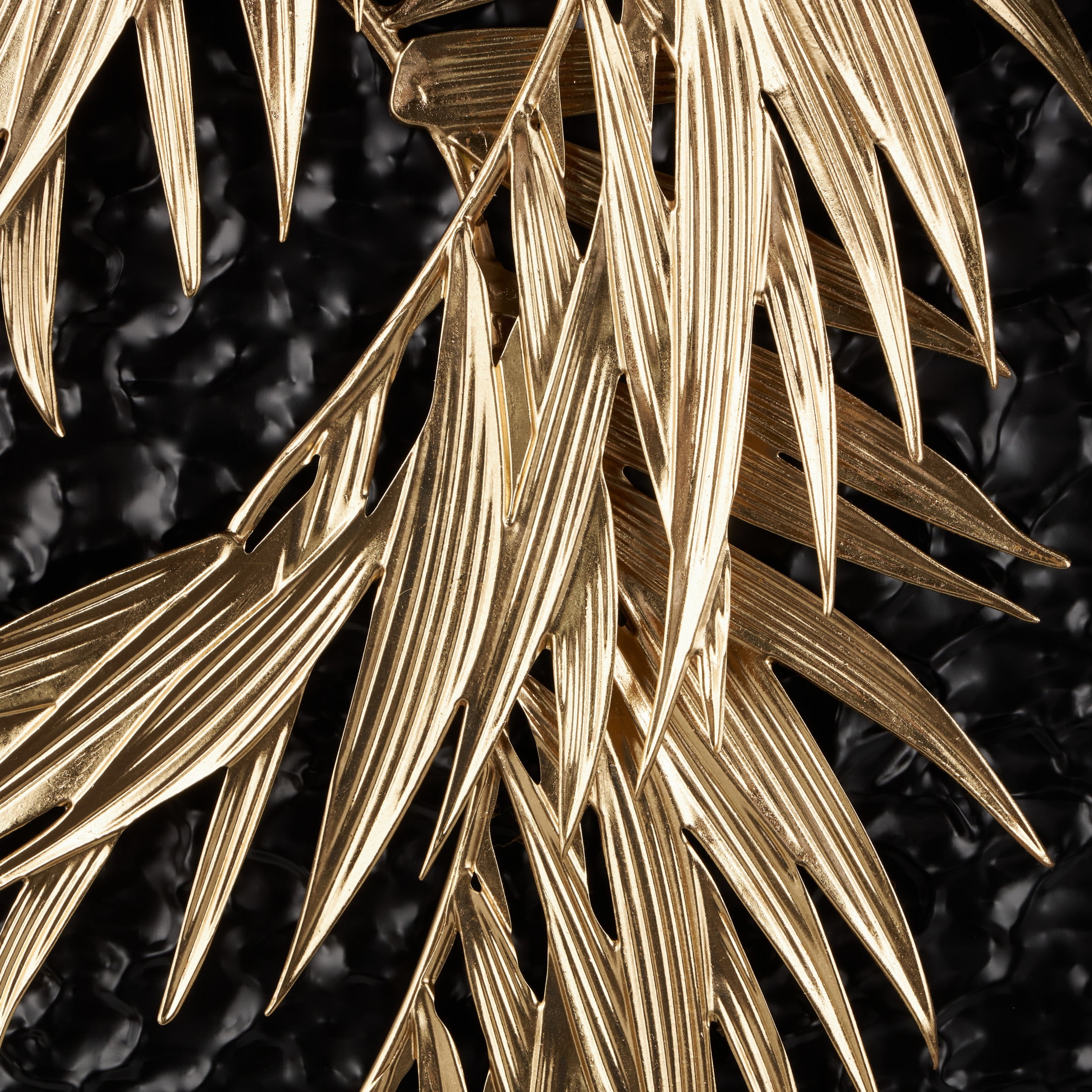 DecMode Black Metal Abstract Wall Decor with Gold Accents (3 Count)