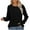 #092-Black, variant on Women's Casual T-Shirt with Round Neck and Long Raglan Sleeves Loose Fit Comfortable Everyday Wear