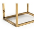 thumbnail image 3 of Velvet Upholstered Ottoman with Metal Tubular Base, Blue and Gold - Saltoro Sherpi, 3 of 5