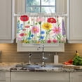 thumbnail image 5 of Wildflowers 27"x24" Linen Look Cafe Curtain Set with Privacy and UV Protection, 5 of 8