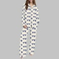 thumbnail image 2 of Tall Women Lounge Sets 2 Piece Outfits Two Piece Pants Outfits for Women Fall Women's Home Pocket Printed Pajama Set For Daily Home Wear My Items, 2 of 6