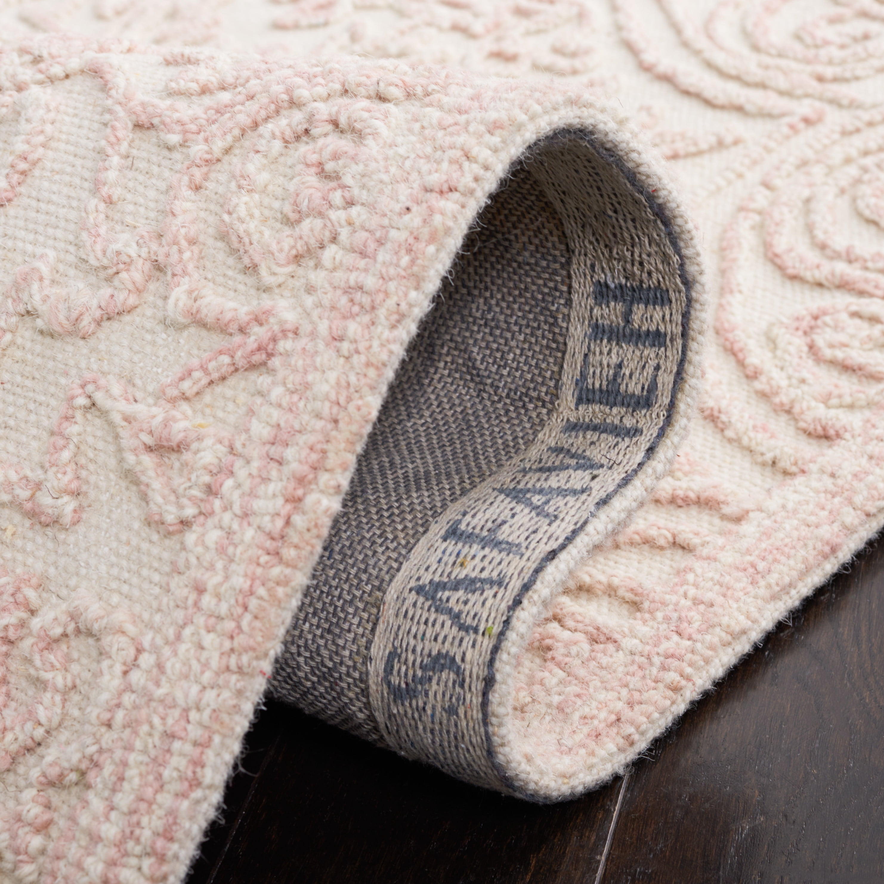 SAFAVIEH Trace Burton Geometric Runner Rug, Ivory/Pink, 2'3" x 8'
