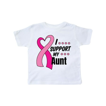 

Inktastic Breast Cancer Awareness I Support My Aunt with Pink Ribbon Gift Toddler Boy or Toddler Girl T-Shirt