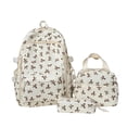 thumbnail image 2 of UJNDER Fashion Lightweight Bow Print Backpack 3 Piece Set for Daily Travel School and Casual Use Versatile Stylish Daypack,Coffee,Mid, 2 of 6