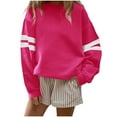 thumbnail image 1 of Chandails pour Femmes Grande Taille, Chandail à Manches Longues pour Femmes Mode Automne Coupe Ample Rayé Imprimé Col Rond Chandails Cadeaux pour Mères, 1 of 4