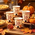 thumbnail image 6 of 10 Pcs Thanksgiving Disposable Paper Cups, Pumpkin Maple Leaf Printed Fall Table Drinkware for Holiday Dinner Party Gathering Festive Table Decor, 6 of 6
