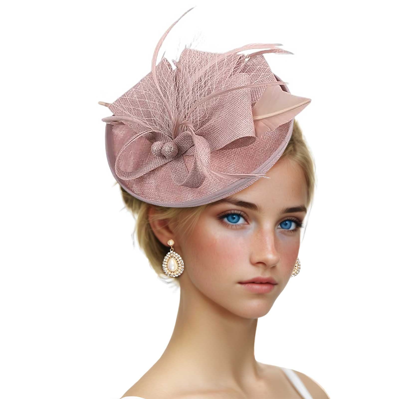 Vintage Fascinator Hat with Lace and Silk - Tea Party Church Headpiece Headband 3pcs/Set Fascinators Hats And Lace Gloves Set For Women  main image 4