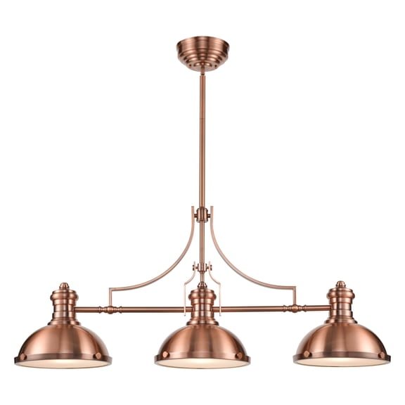 Elk Home Chadwick 47-inch Wide 3-Light Linear Chandelier in Antique Copper
