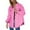 A07 Hot Pink, variant on Womens Denim Jacket Basic Button Down Stretch Fitted Long Sleeves Jean Jacket White M