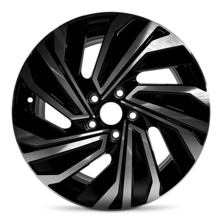 New OEM Replacement Wheel 17x7 in for 2019-2021 Volkswagen Jetta Machined Face With Painted Inlay Black 17 inch Aluminum Rim