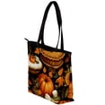 thumbnail image 3 of Thanksgiving Canvas Leather Mix Hand Bag Twill Sponge Jeanette 30x10.5x39cm/11.8x4.1x15.4in, 3 of 5