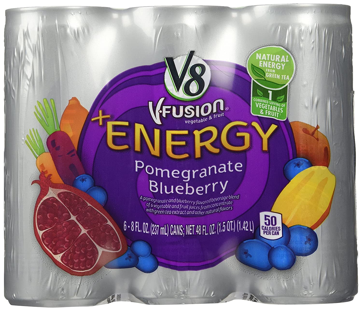 V8 VFusion Vegetable & Fruit +Energy Pomegranate Blueberry Flavored