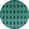 thumbnail image 1 of Ahgly Company Indoor Round Abstract Turquoise Blue Contemporary Area Rugs, 6' Round, 1 of 4