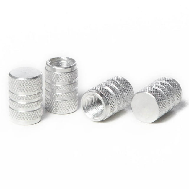 Circuit Performance Vc1 Series Tapas De Vástago De Válvula De Aluminio Plateado (Juego De 4)