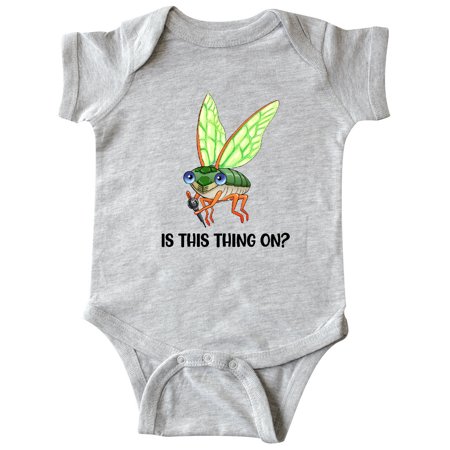 

Inktastic Is This Thing On Cute Cicada with Microphone Gift Baby Boy or Baby Girl Bodysuit