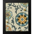 thumbnail image 2 of Pela Studio 20x24 Black Modern Framed Museum Art Print Titled - Persian Patchwork Blue Brown Tile I, 2 of 5