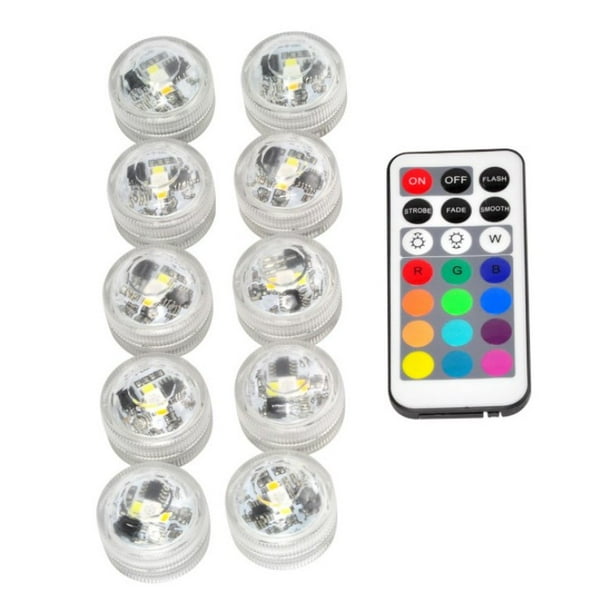 Mini Submersible Led Lights with Remote, Small Underwater Tea Lights Candles Waterproof