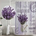 thumbnail image 4 of Purple Lavender Shower Curtain Set - 72" x 78" Washable Bathtub Curtain with 12 Hooks, Vintage Farmhouse Rustic Floral Wooden Grain Waterproof Fabric Stall Shower Curtains for Bathroom/Bathtub Décor, 4 of 6