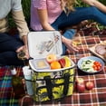 thumbnail image 5 of FORMRS Insulated Cooler Bag 24 Cans Capacity Soft Leakproof Lunch Box with Side Pockets, Yellow Flowers, 5 of 7