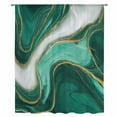 thumbnail image 2 of Teal Marble Sheer Curtains 72 Inches Long, Modern Ombre Gold White Abstract Fluid Art Light Filering Curtains, Breathable Simi Curtain Privacy Drapes for Living Room Bedroom Window Treatment, 2 of 9