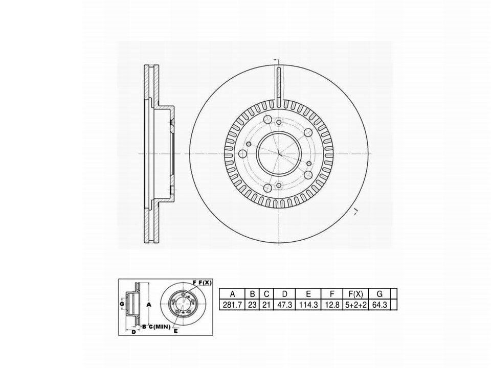 UltraHC Coated High Carbon Brake Rotor, Front UR001064, Honda CR-V 2004-2002