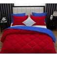 thumbnail image 6 of D.N.G. BEDDINGS 5 Piece Luxury Reversible Diamond Pattern Comforter Set Premium Super Soft, All Season 800 TC, 100% Egyptian Cotton King/California King Size Red-Royal Blue Color, 6 of 7