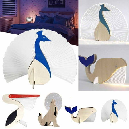

Cheers.US Creative 3D Whale Wooden Desk Lamp LED Table Light Cartton Nightlight Home Bedroom Decor Lamp Gift for Kids Children Adult Bedroom Living Room Nightstand