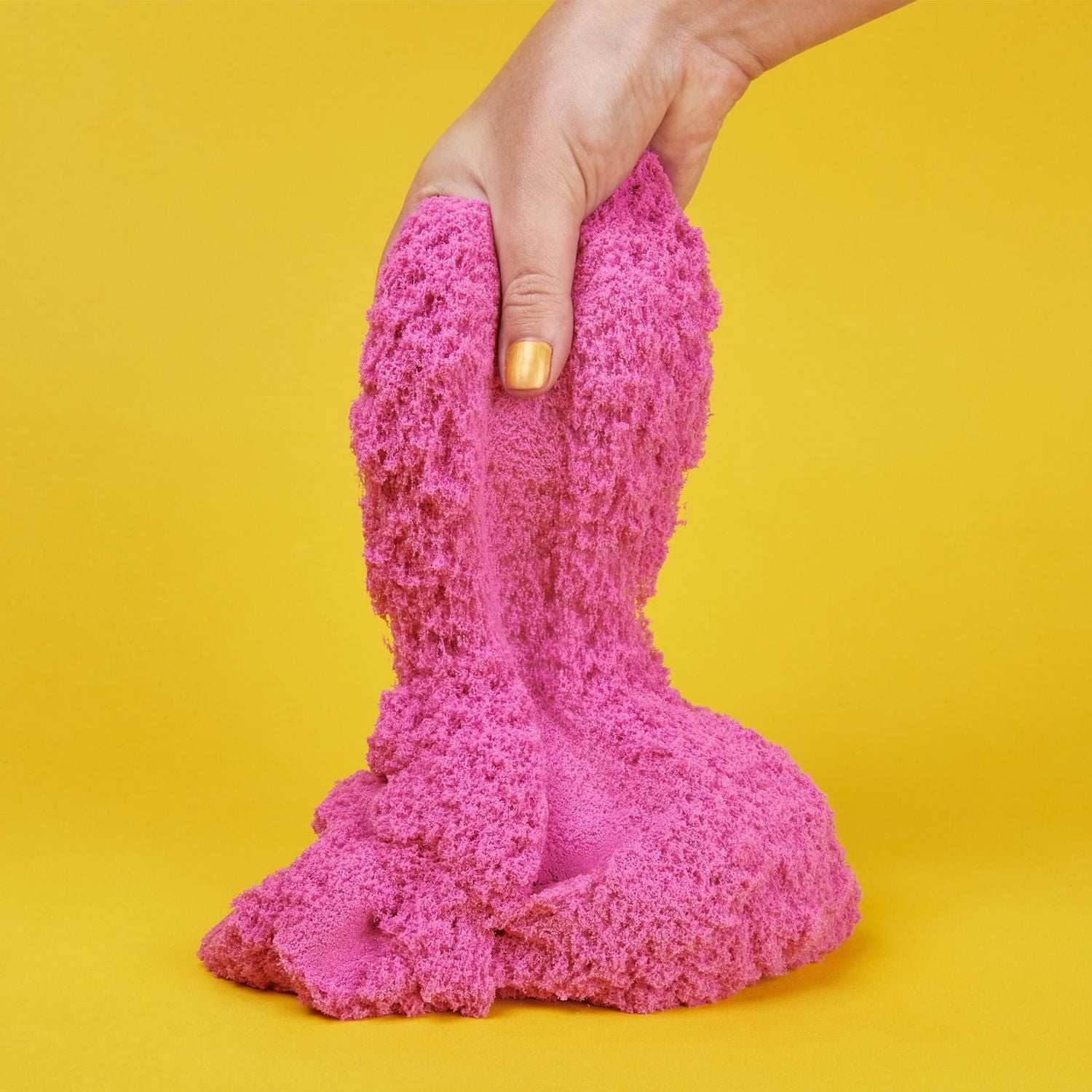Kinetic Sand, Sachet de 907 g de sable scintillant Rose cristal entièrement naturel à écraser, mélanger et sculpter