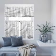 thumbnail image 6 of 3 Piece Kitchen Curtains and Valances Set White Gray Marble Cafe Curtains 24 Inch Length Modern Minimalist Abstract Texture Valance & Tier Curtain for Living Room Bedroom Window 54"x18"+27"x24"*2, 6 of 6