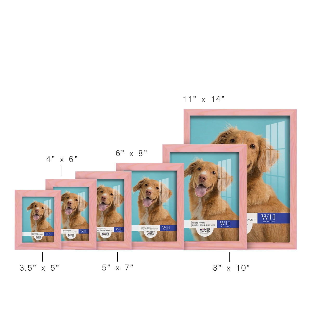 Woodgrain 6 in. x 8 in. Sunset Pink Picture Frame Set (Set of 4)