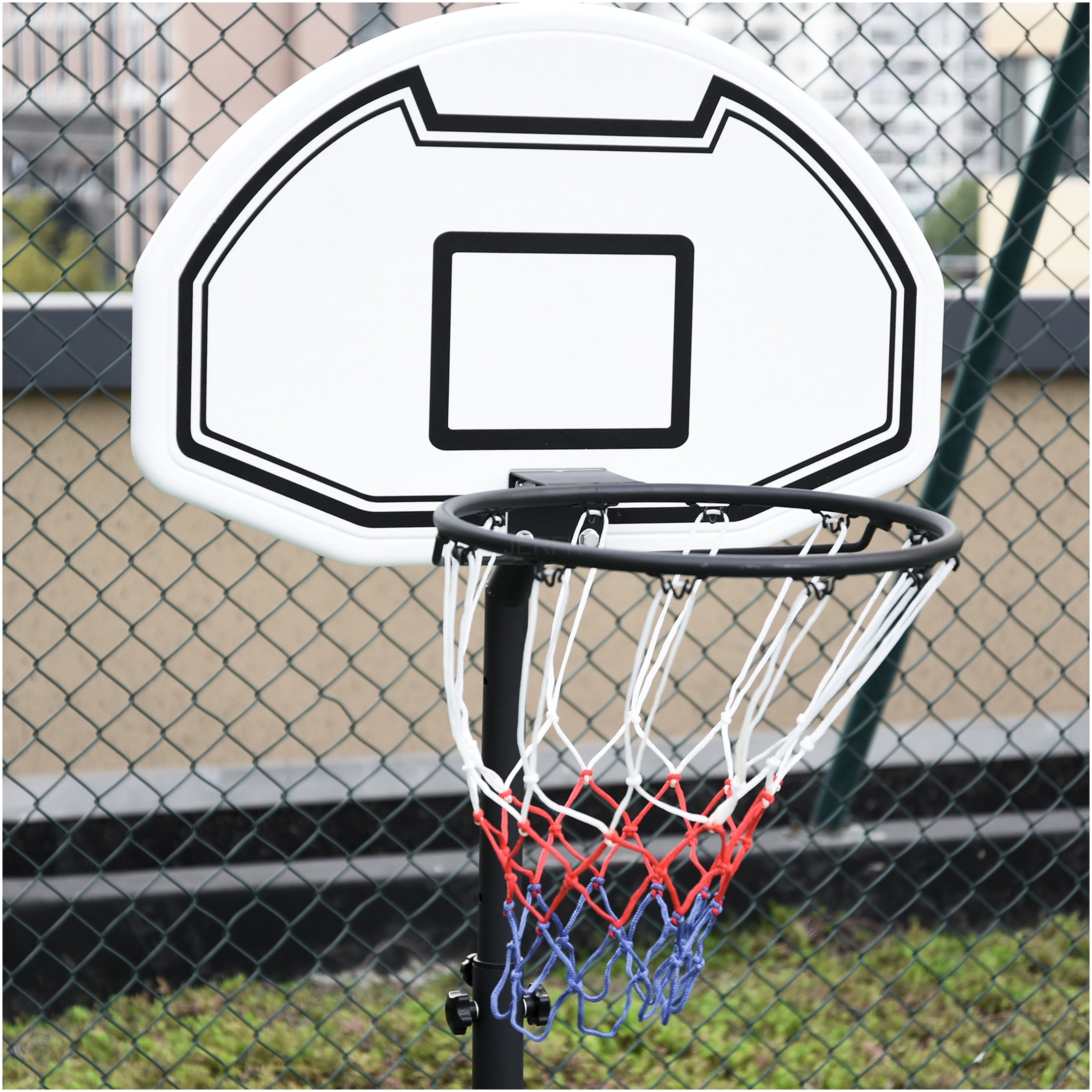 JERFIT Portable Pool Basketball Hoop System, Adjustable Height 3ft to 4ft, 30in Backboard with All-Weather Net for Aquatic Sports Games in Swimming Pool