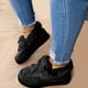 thumbnail image 3 of Zapatos de mujer acolchados de algodón, otoño e invierno, tallas grandes, punta redonda, suela gruesa, forro polar, zapatos de costura, botas de nieve, 3 of 5