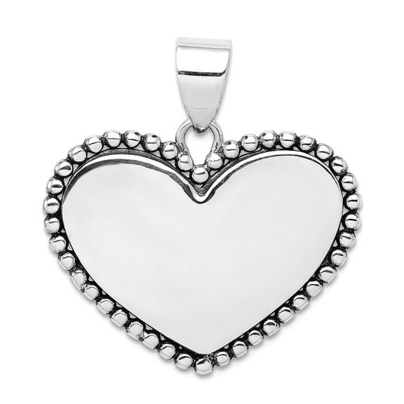 925 Sterling Silver Polished Love Heart Pendant Necklace 27x27mm Wide Pendant for Women - 3.0 Grams
