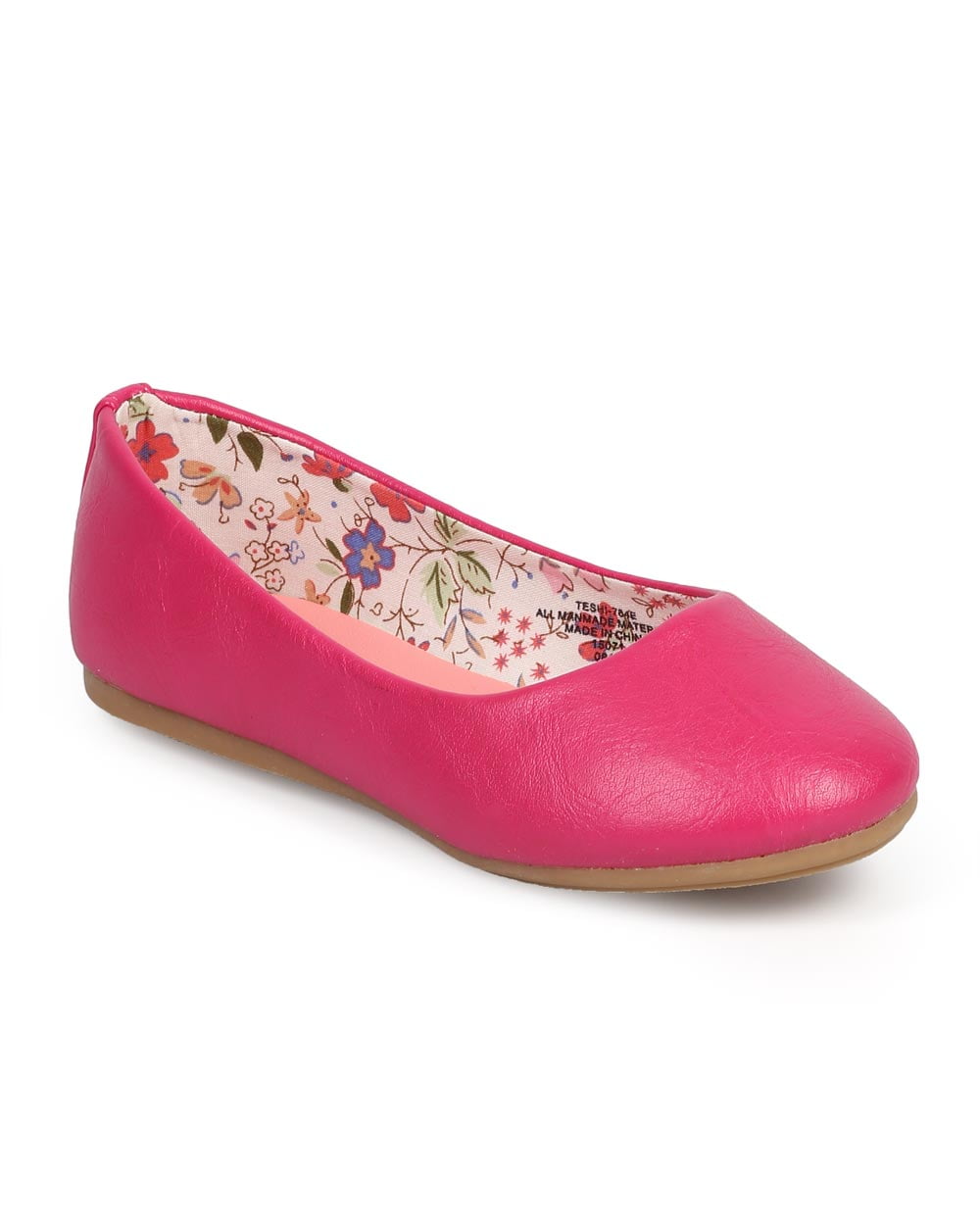 Leatherette Round Toe Classic Slip On Ballerina Flat White Toddler//Little Girl//Big Girl DC43