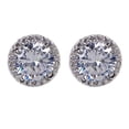 thumbnail image 2 of Soumake Ear Studs Zircon Inlaid Versatile Jewelry Silver Tone Eardrop for Wedding, 2 of 7