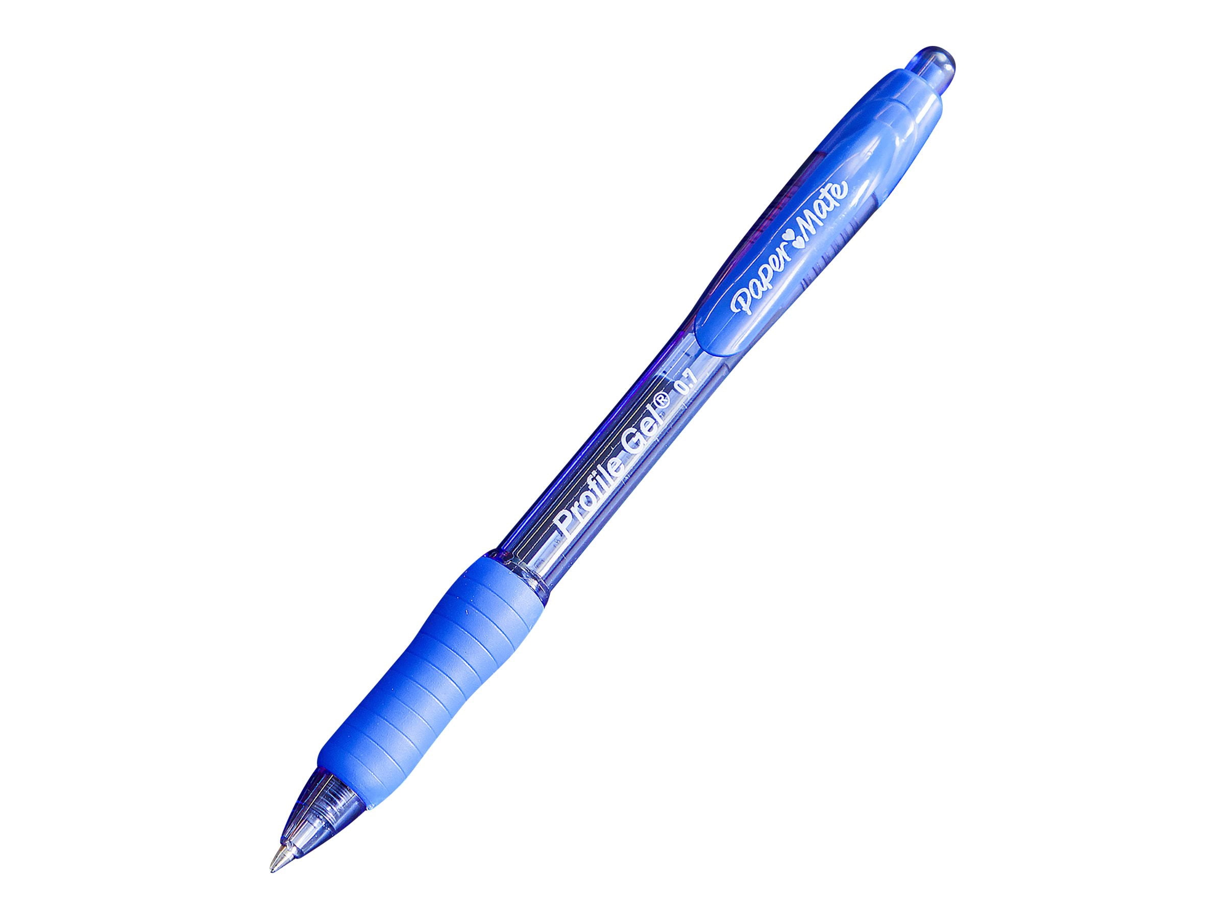 Papermate 2095472 0.7 mm Profile Retractable Gel Pen, Blue - Pack of 12