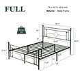 thumbnail image 4 of Amolife Full Size Metal Platform Bed Frame with Vintage Cross Pattern Headboard&Footboard, Black, 4 of 9