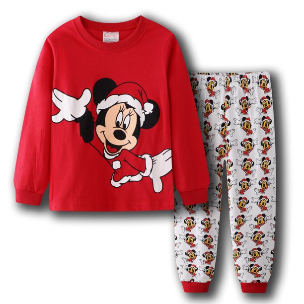 Conjuntos de pijamas de Mickey Mouse de Disney, pijamas de manga larga con estampado de dibujos animados para niños y niñas, pijama familiar, ropa para niños, ropa de dormir Pyjamas2T (90CM) zhangyuxiang CONDUJO