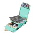 thumbnail image 5 of for iPhone 7 Plus, iPhone 8 Plus Case Wallet with Shoulder Strap for Women - Crossbody Lanyard,Zipper Pocket,Credit Card Holder,Shockproof - Metal Buckle Closure Premium PU Leather Case, Mint, 5 of 10