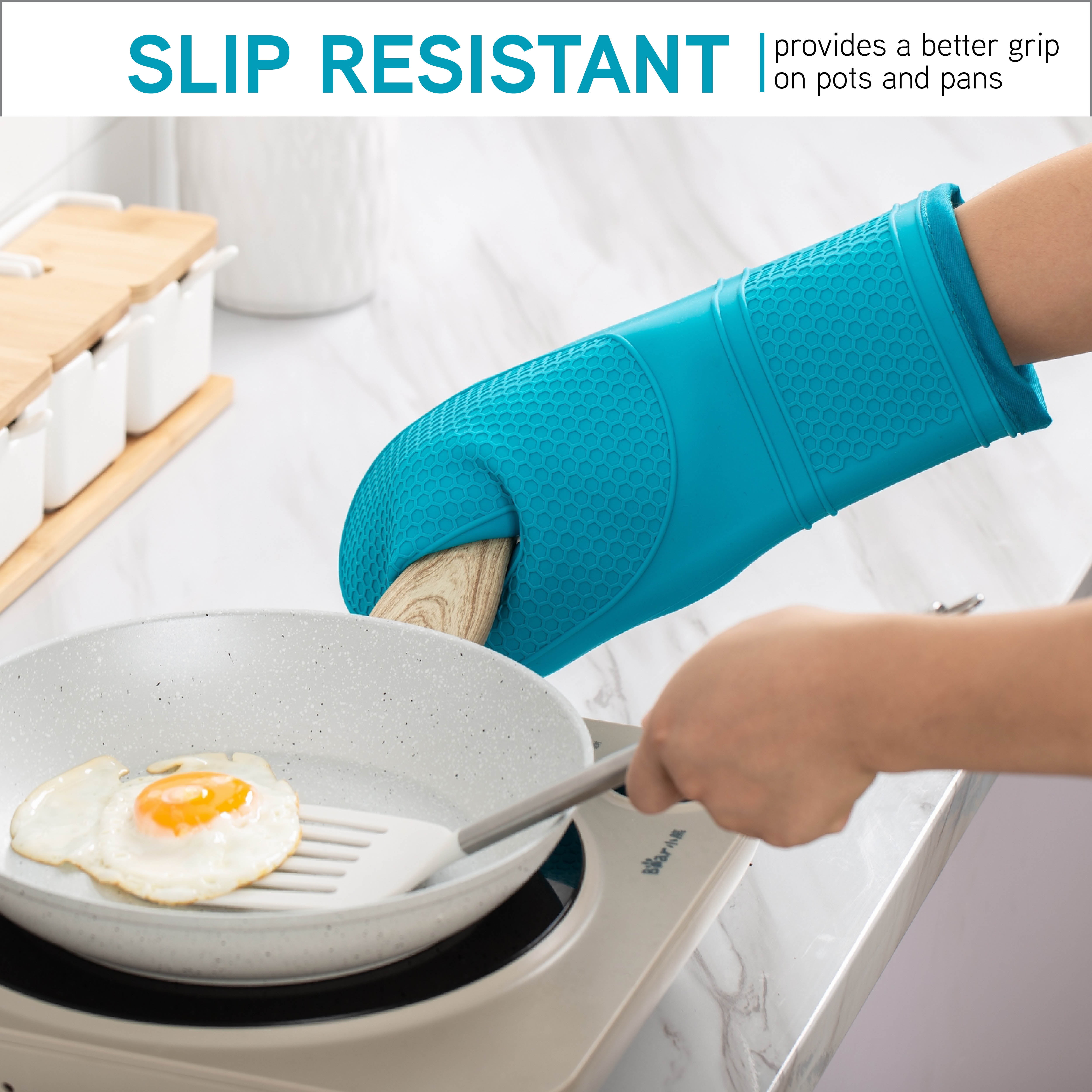 Silicone Cloth Oven Mitts - 1 Set / Pair – Bluewave Lifestyle