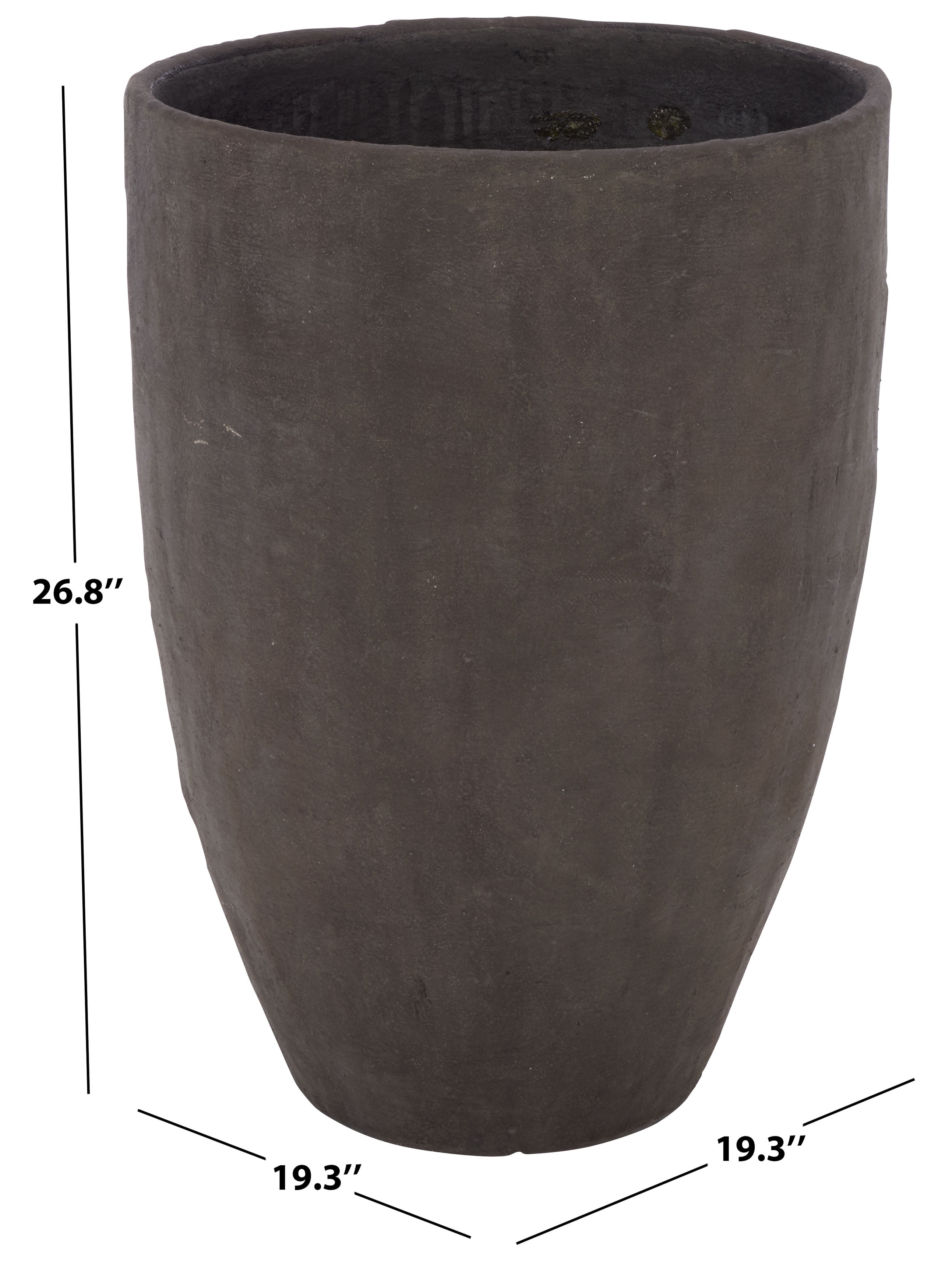 Safavieh 19.3" x 19.3" x 26.8" Round Brown Cement Bamboo Plant Pot