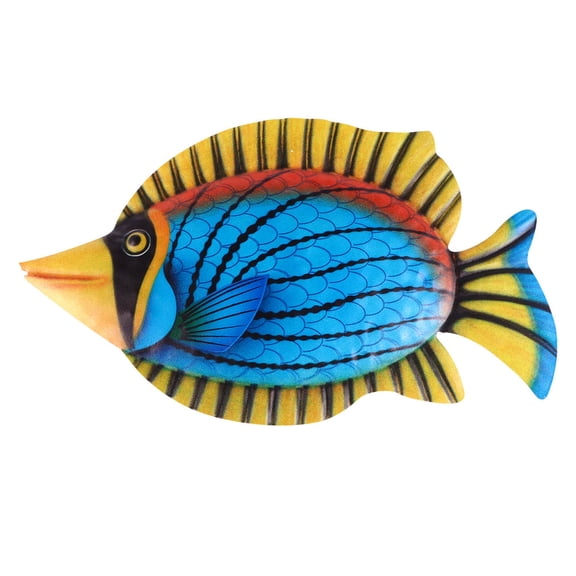 ETHZZLE Iron Fish Wall Art Decor, Blue Metal Fish for Interior Decoration