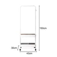 thumbnail image 2 of Rongfmy Clothes Rack on Wheels Clothes Organizer with 2 Tier Baskets Clothes Drying Rack White, 2 of 8