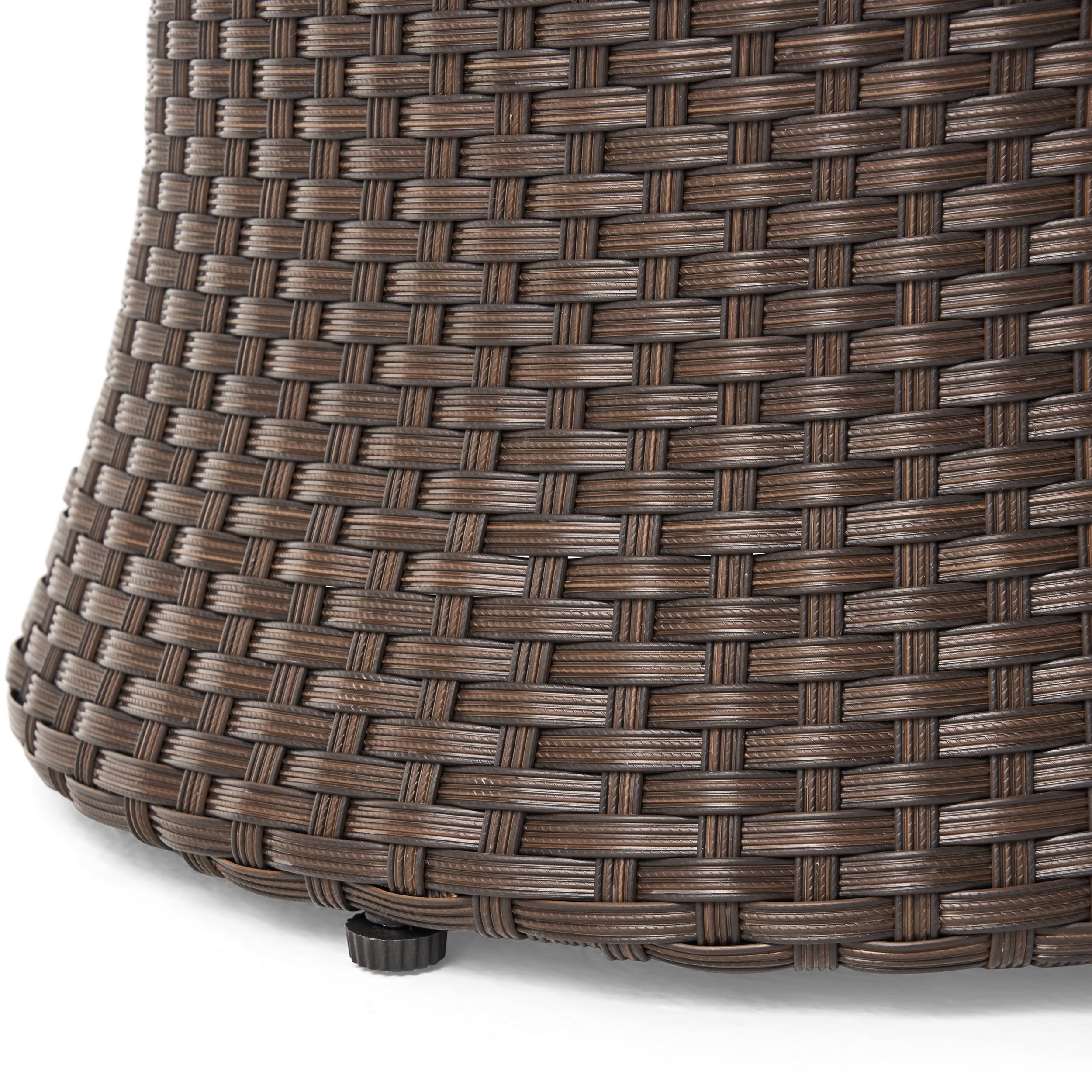 Christensen 3 Piece Outdoor Wicker Chat Set with Cushions, Brown and Beige