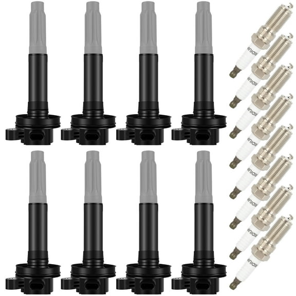 ECCPP UF824 8 ignition coils with 8 iridium Spark Plugs for ford for F-150 for Mustang 2016 2017 V8 5.0L UF824 UF824T DG561