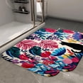 thumbnail image 2 of 1pc Black Cat Among Flowers Absorbent Non-Slip Bathroom Thickened Flannel Rug Decor,Soft,Quick Drying,Suitable For Indoor/outdoor Use,Bathrooms,Bedrooms,Kitchens,Terrace,Laundry Rooms,16"x24", 2 of 9
