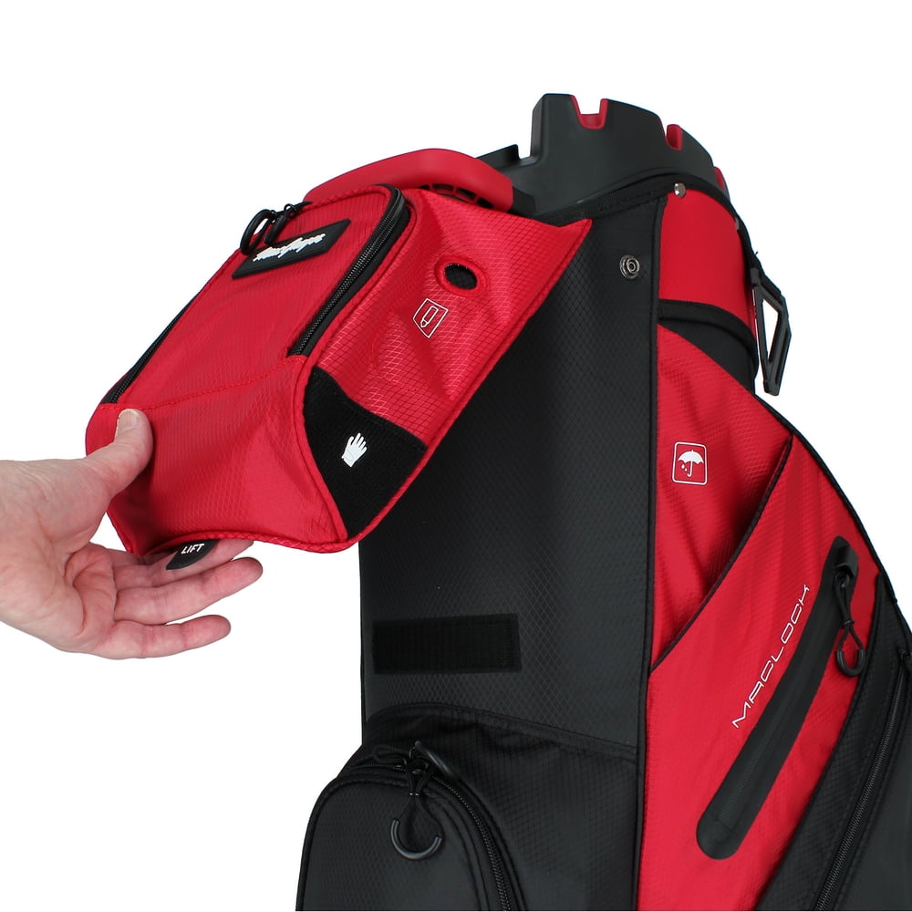 MacGregor Golf MACLOCK Ultimate Divider System Cart Bag, Black/Red