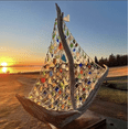 thumbnail image 3 of 2025 Handmade Sea Glass Boat, 3 of 4