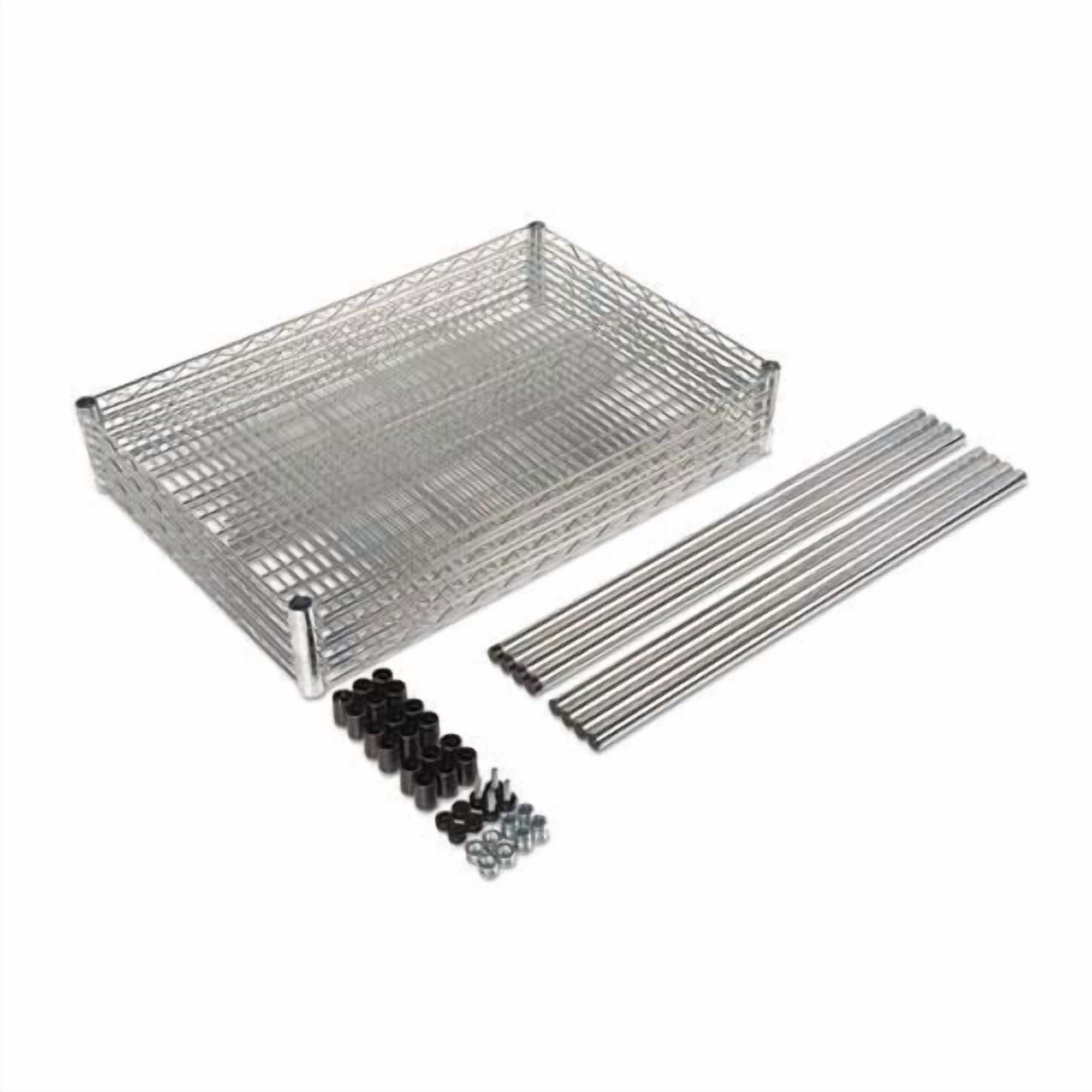 Alera SW503624SR Industrial Wire Shelving Starter Kit 4 Shelves 36w x 24d x 72h Silver